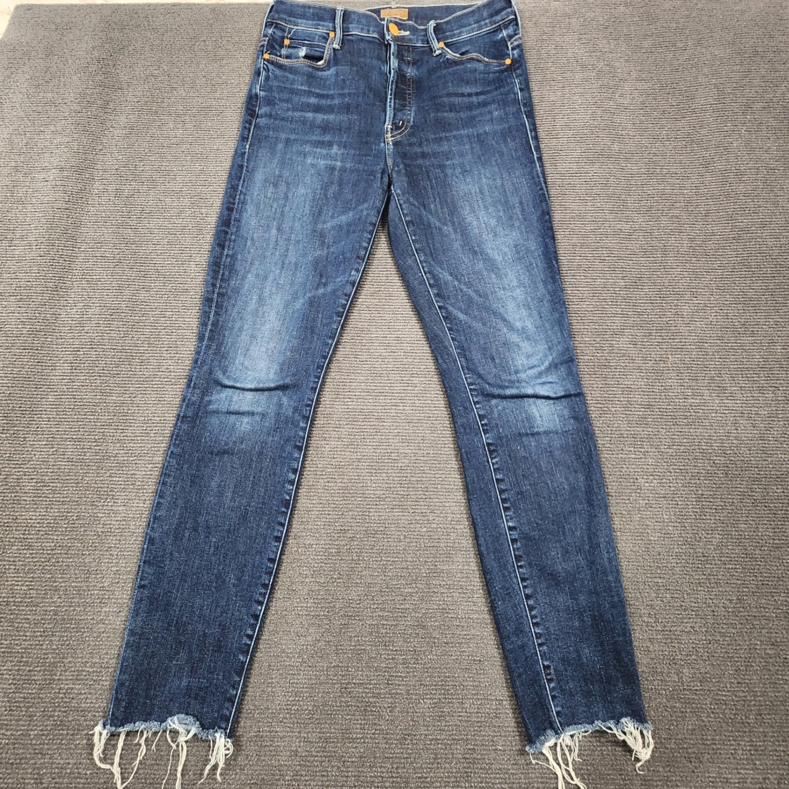 Mother The Stunner Ankle Fray Jeans Women 27 Button Fly Skinny High Rise Nwot